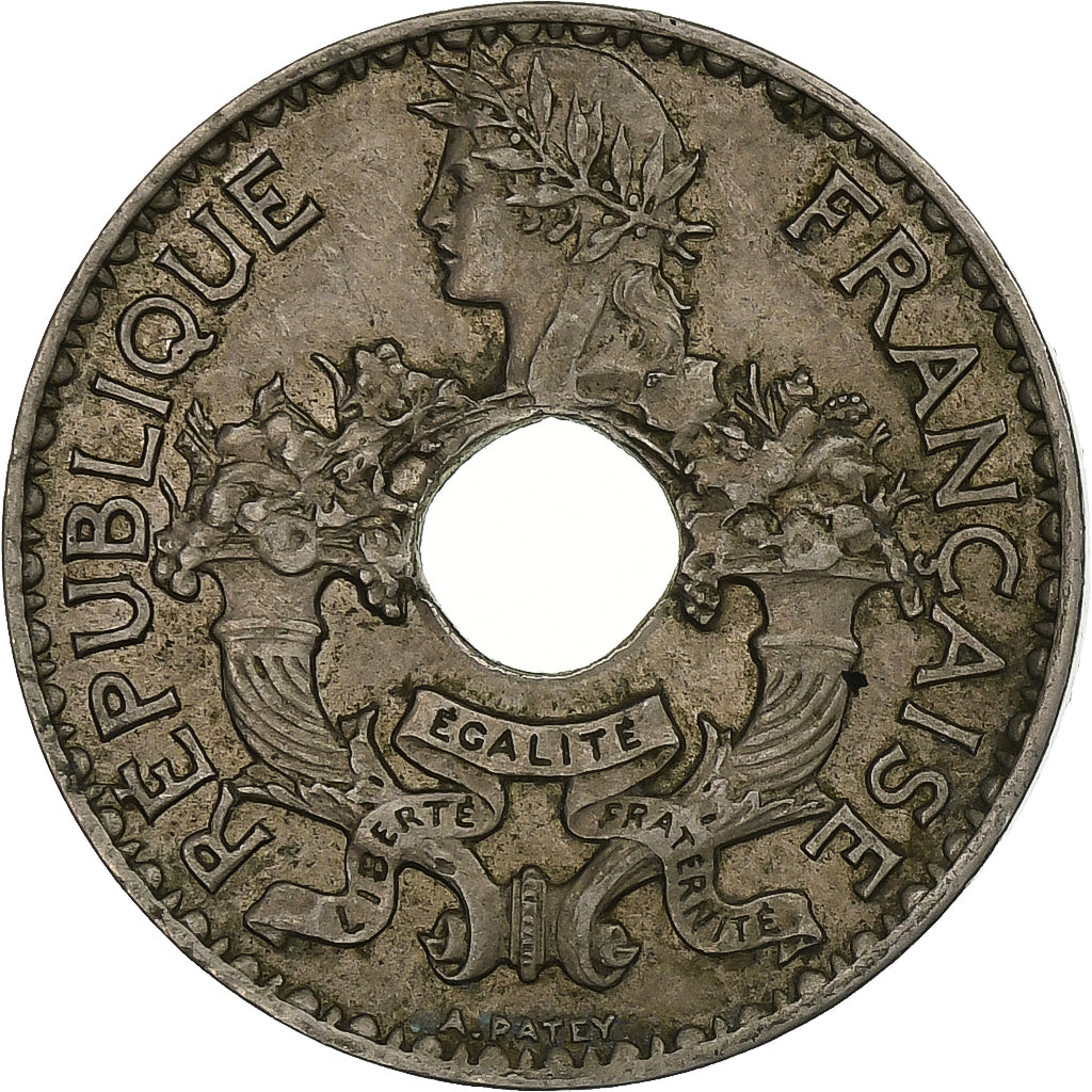 INDOCHINA FRANCESA, 5 Cents, 1924, Paris, Cobre-níquel, EF(40-45), KM:18