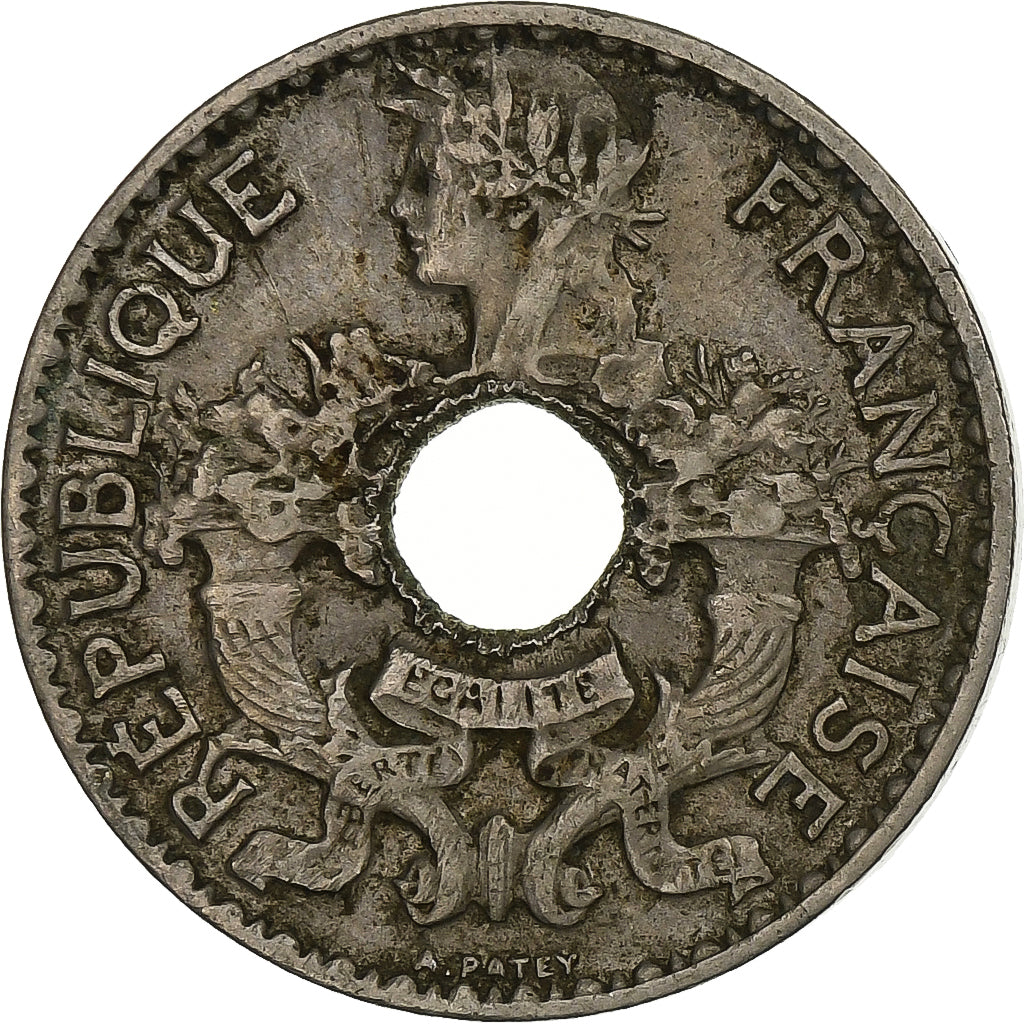 INDOCHINA FRANCESA, 5 Cents, 1924, Paris, Cobre-níquel, VF(30-35), KM:18