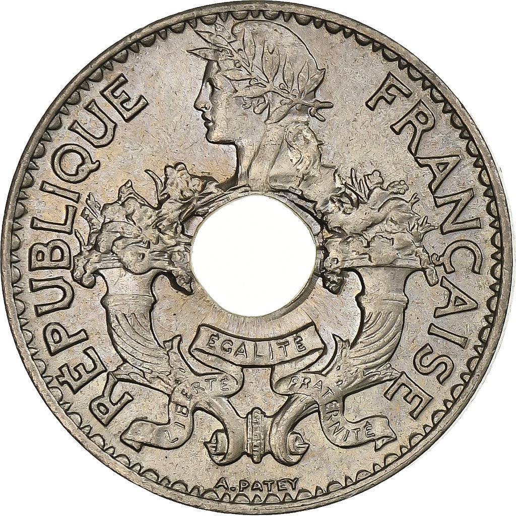 FRANCUSKIE INDOCHINY, 5 Cents, 1930, Paris, Miedź-Nikiel, MS(60-62), KM:18