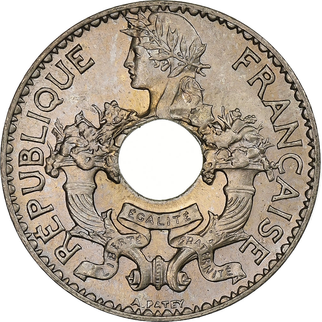 FRENCH INDO-CHINA, 5 Cents, 1930, Paris, Copper-nickel, MS(65-70), KM:18