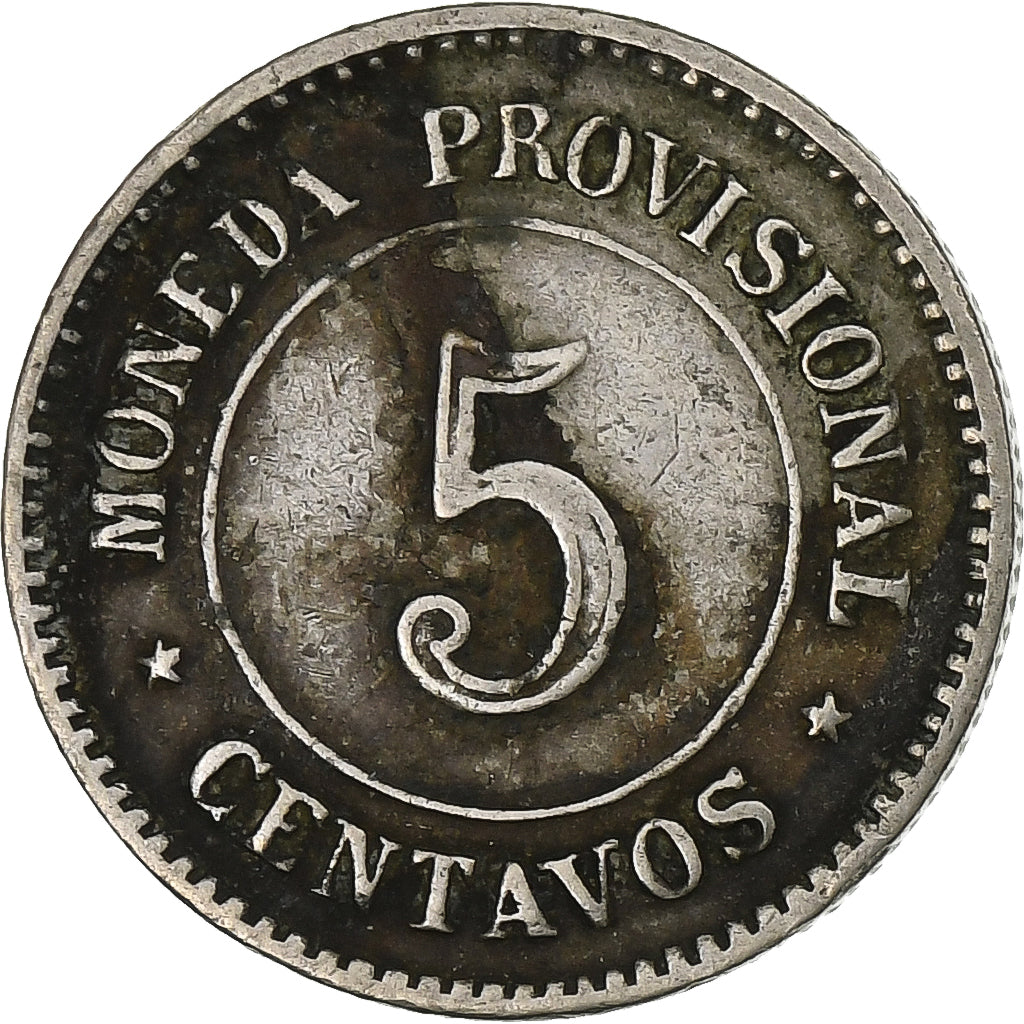 Perù, SOUTH PERU, 5 Centavos, 1880, Lima, Rame-nichel, BB, KM:197