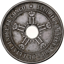 Stato Libero del Congo, Leopold II, 20 Centimes, 1908, Rame-nichel, MB+, KM:11