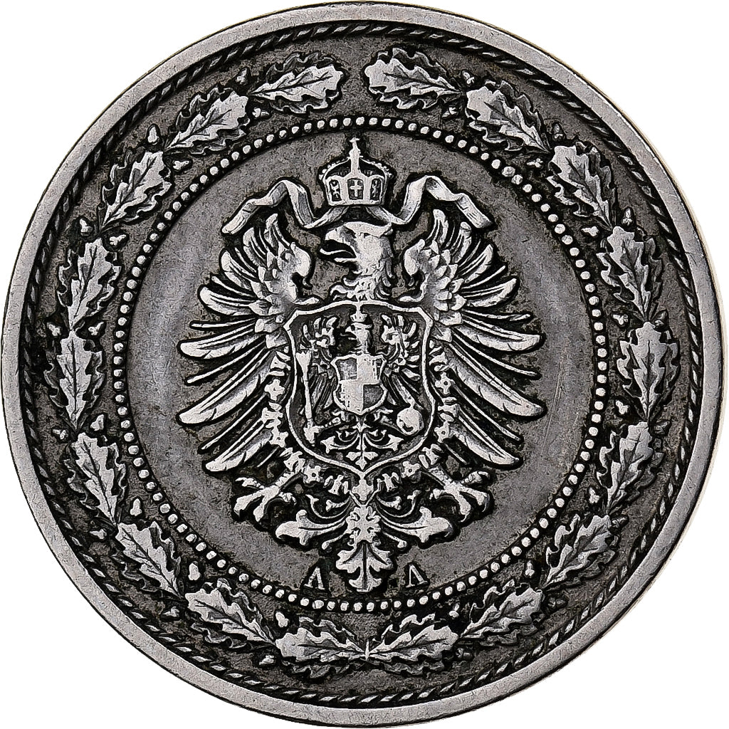 GERMANY - EMPIRE, Wilhelm I, 20 Pfennig, 1888, Berlin, Copper-nickel, VF(30-35)