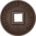 INDOCHINA FRANCESA, 2 Sapeque, 1888, Paris, Bronce, BC+, KM:6
