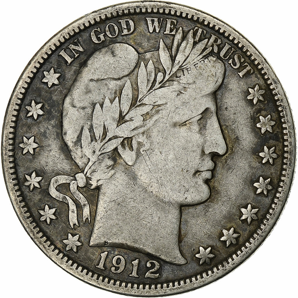 United States, Half Dollar, Barber Half Dollar, 1912, U.S. Mint, Silver