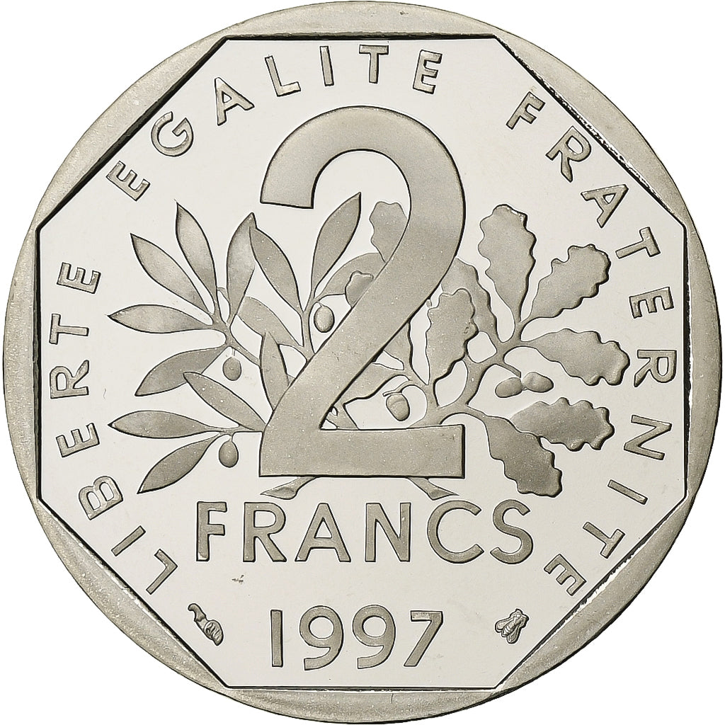 Francia, 2 Francs, Semeuse, 1997, Paris, Proof / BE, Nichel, FDC, Gadoury:547b