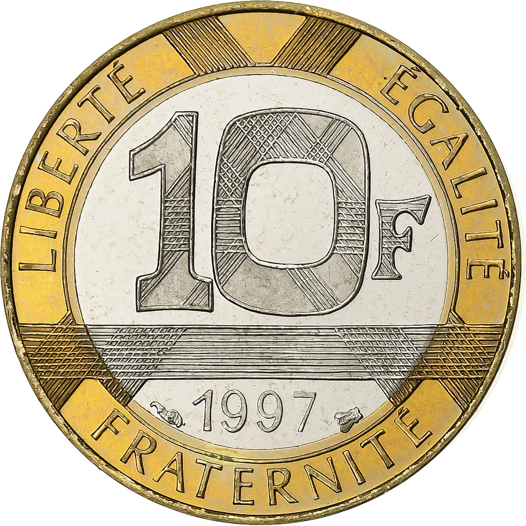 Francia, 20 Francs, Mont Saint Michel, 1997, Paris, Prueba, Trimetálico, FDC