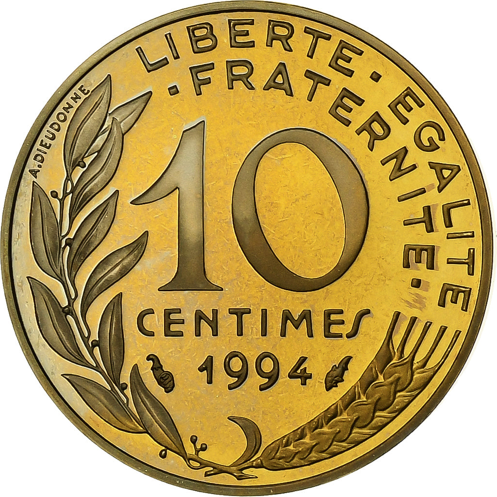 Munten, Frankrijk, Marianne, 10 Centimes, 1994, Paris, Proof, FDC