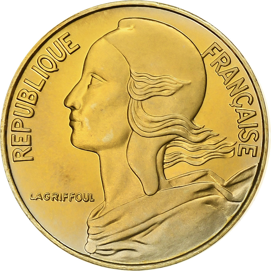 Francja, 5 Centimes, Marianne, 1992, Paris, Proof, Aluminium-Brąz, MS(65-70)