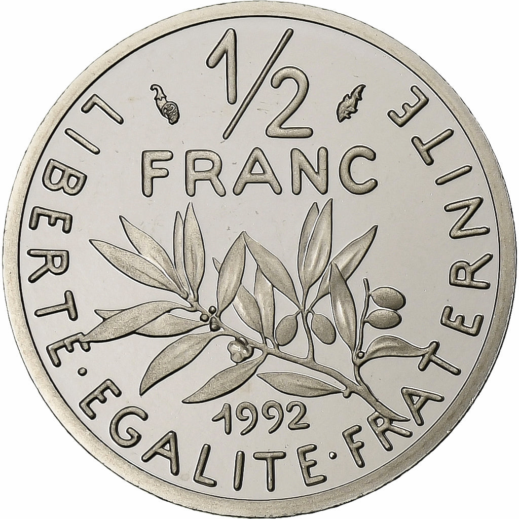 Francia, 1/2 Franc, Semeuse, 1992, Paris, FS, Nichel, FDC, Gadoury:429a