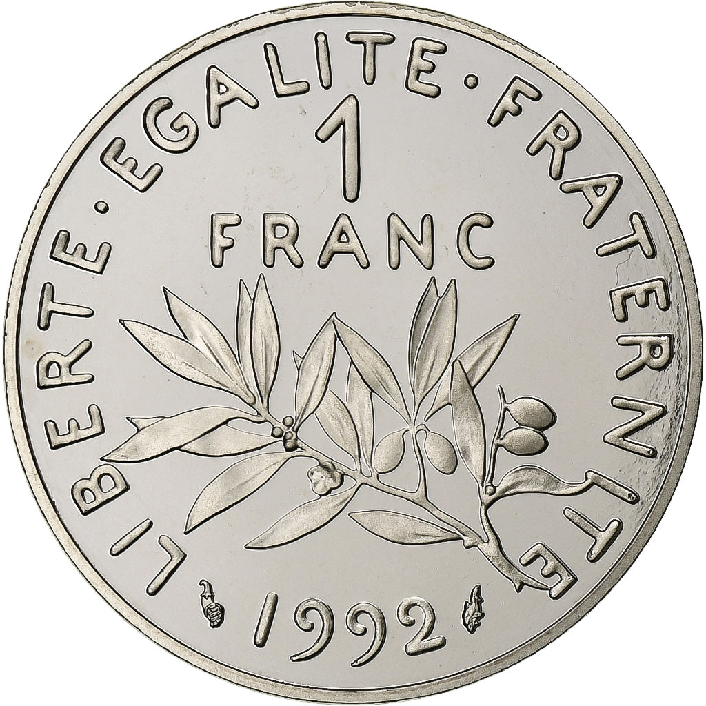 Francja, Franc, Semeuse, 1992, Paris, BE, Nikiel, MS(65-70), Gadoury:474b