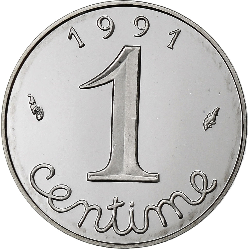 Francia, Centime, Épi, 1991, Paris, Acciaio inossidabile, FDC, KM:928