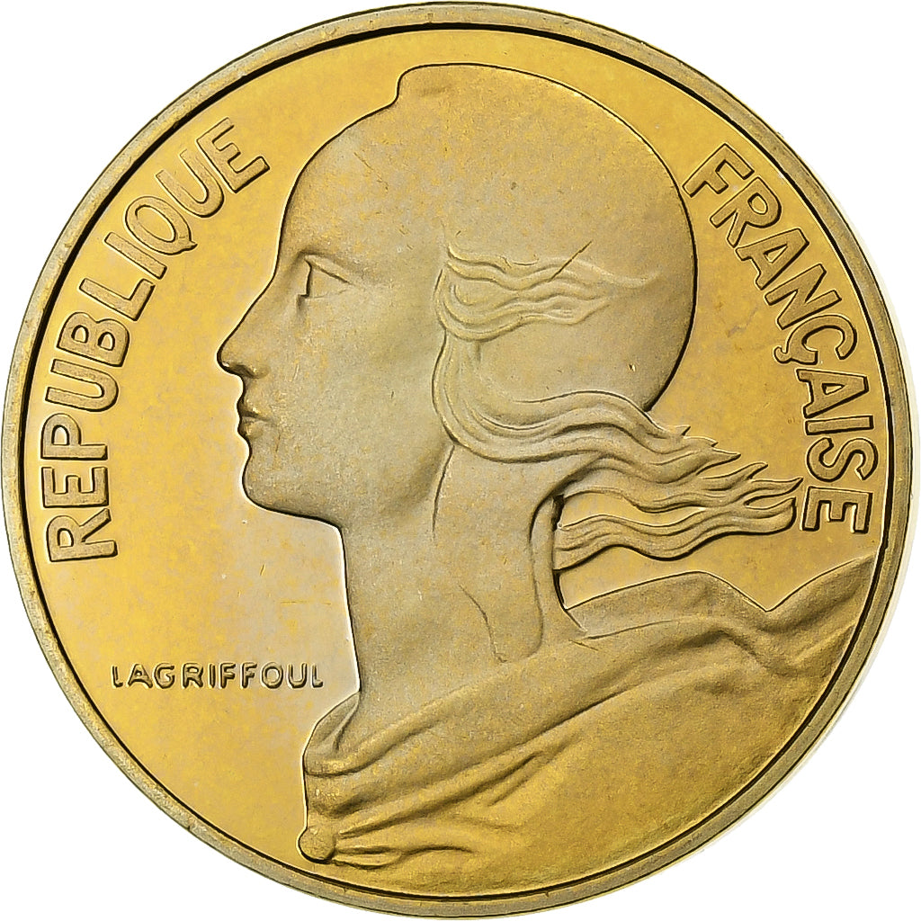 Frankrijk, 10 Centimes, Marianne, 1991, Paris, Proof, Aluminum-Bronze, FDC