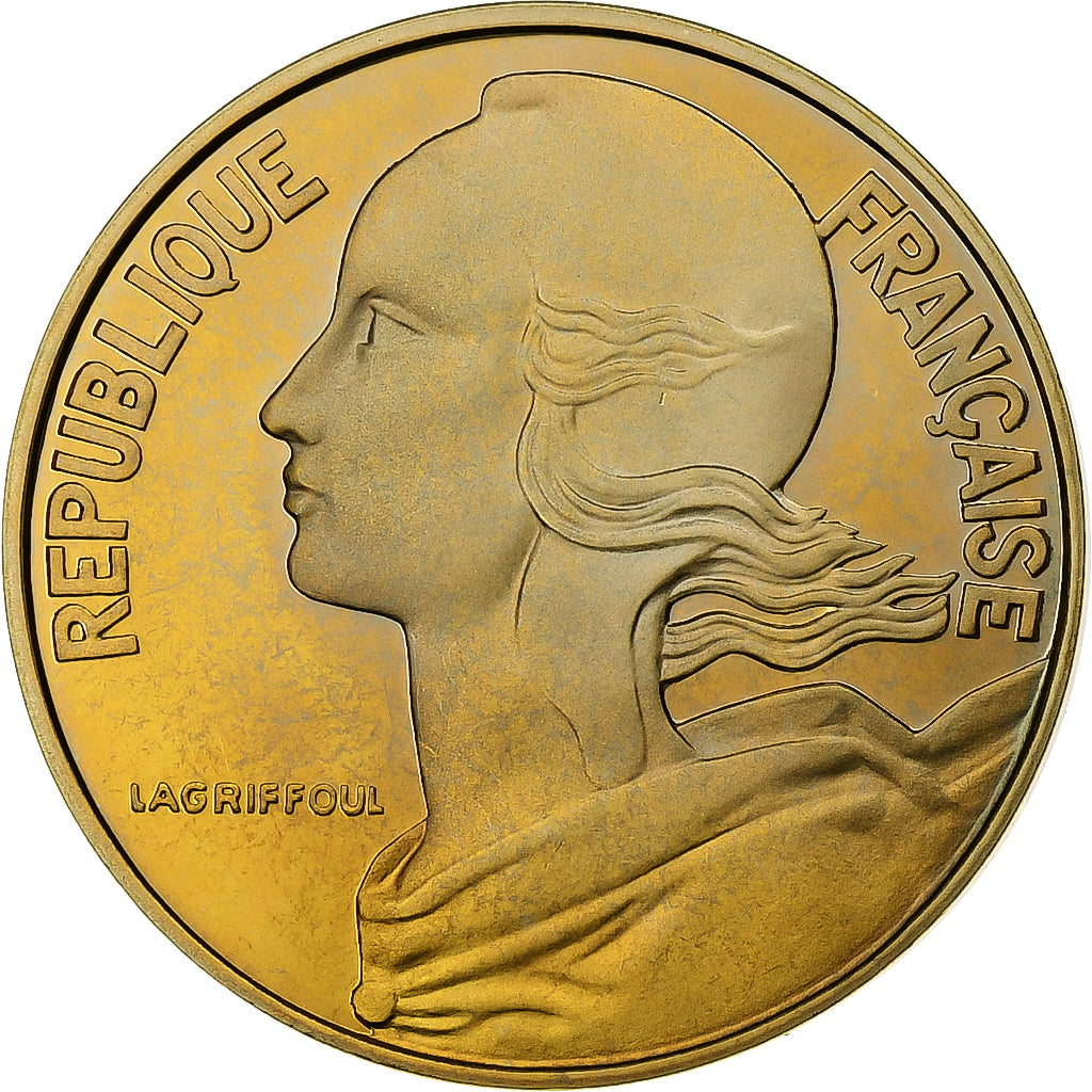 Frankrijk, 20 Centimes, Marianne, 1991, Paris, Proof, Aluminum-Bronze, FDC