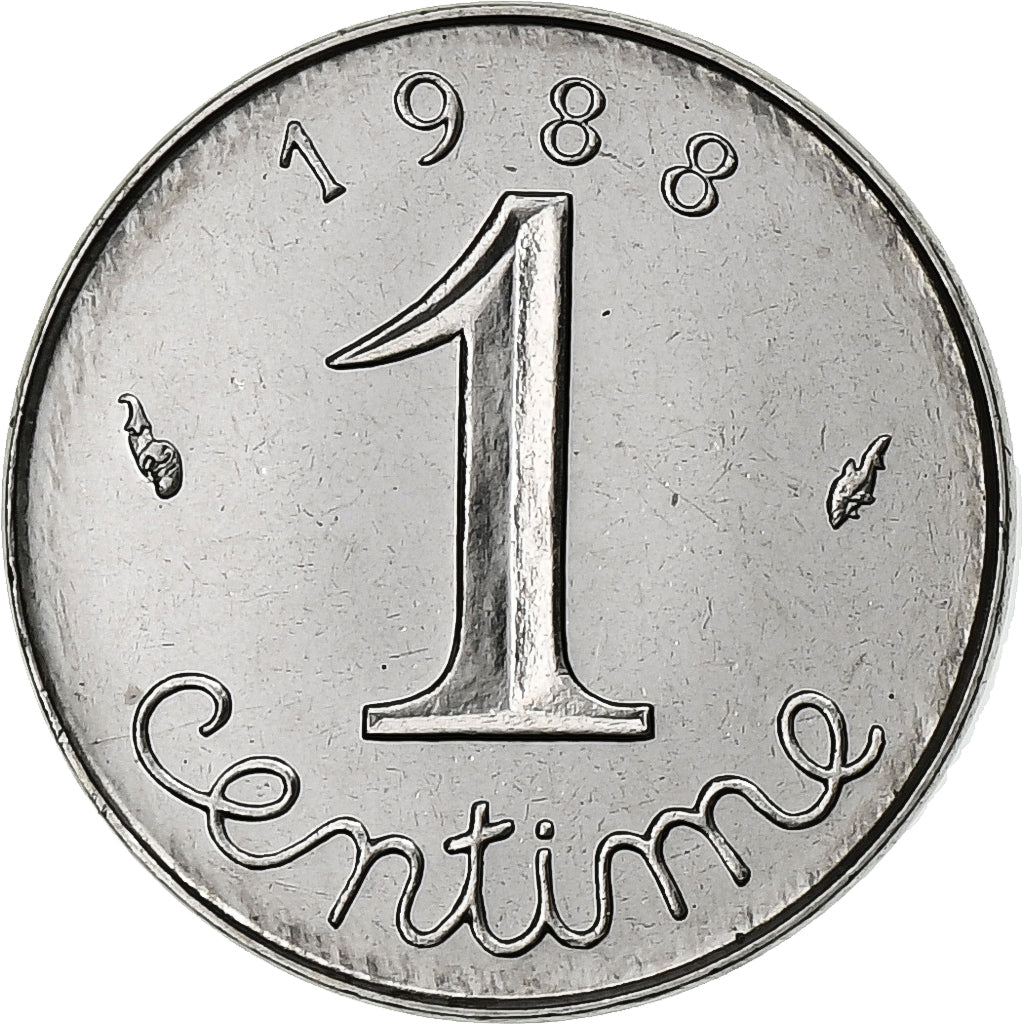 Francia, Centime, Épi, 1988, Paris, Acciaio inossidabile, FDC, Gadoury:91