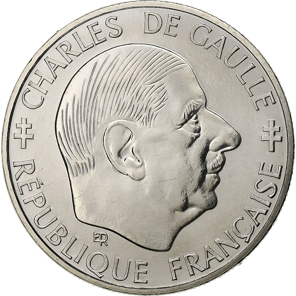 France, Franc, Charles de Gaulle, 1988, Paris, Nickel, MS(65-70), Gadoury:475