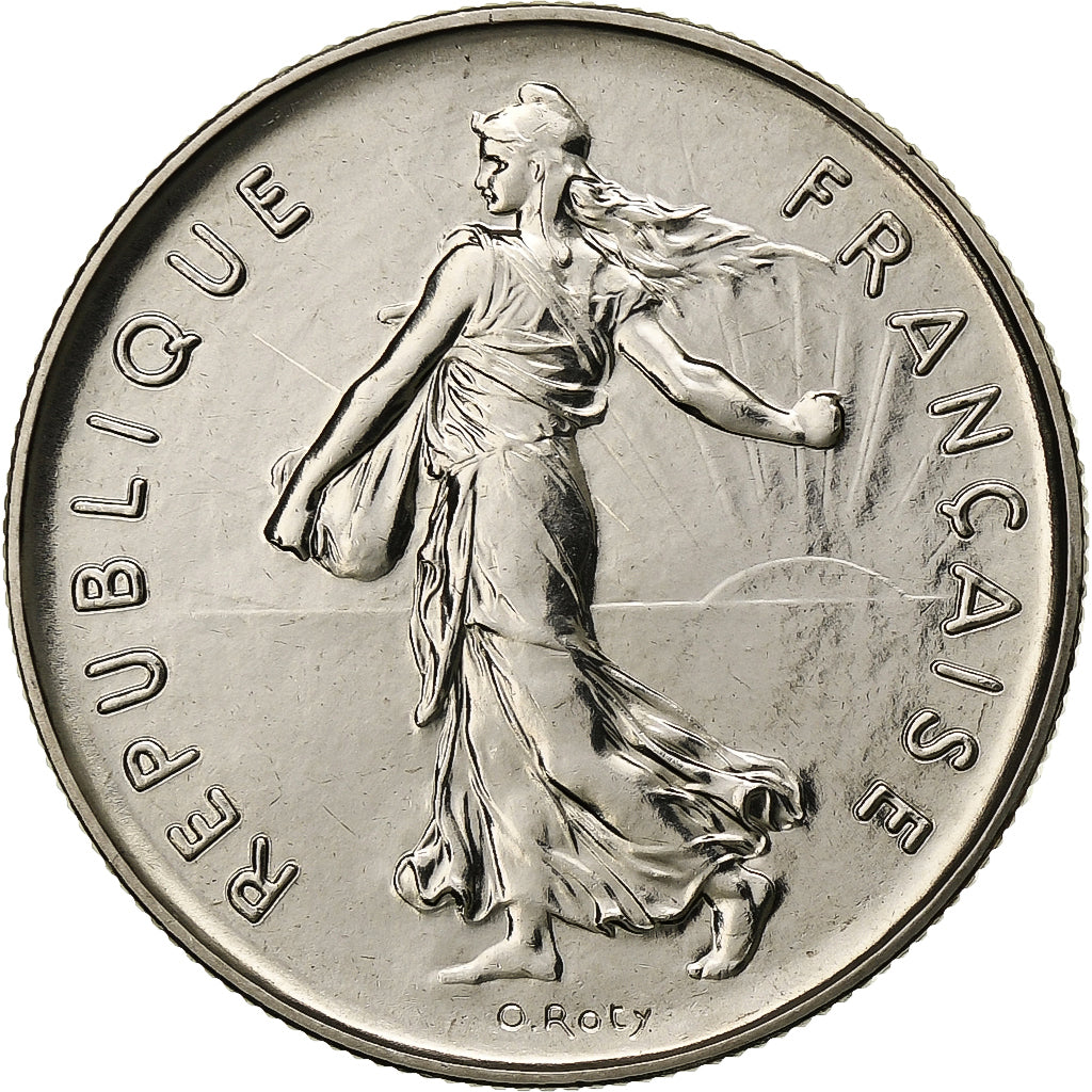 France, 5 Francs, Semeuse, 1988, Paris, Nickel Clad Copper-Nickel, MS(65-70)