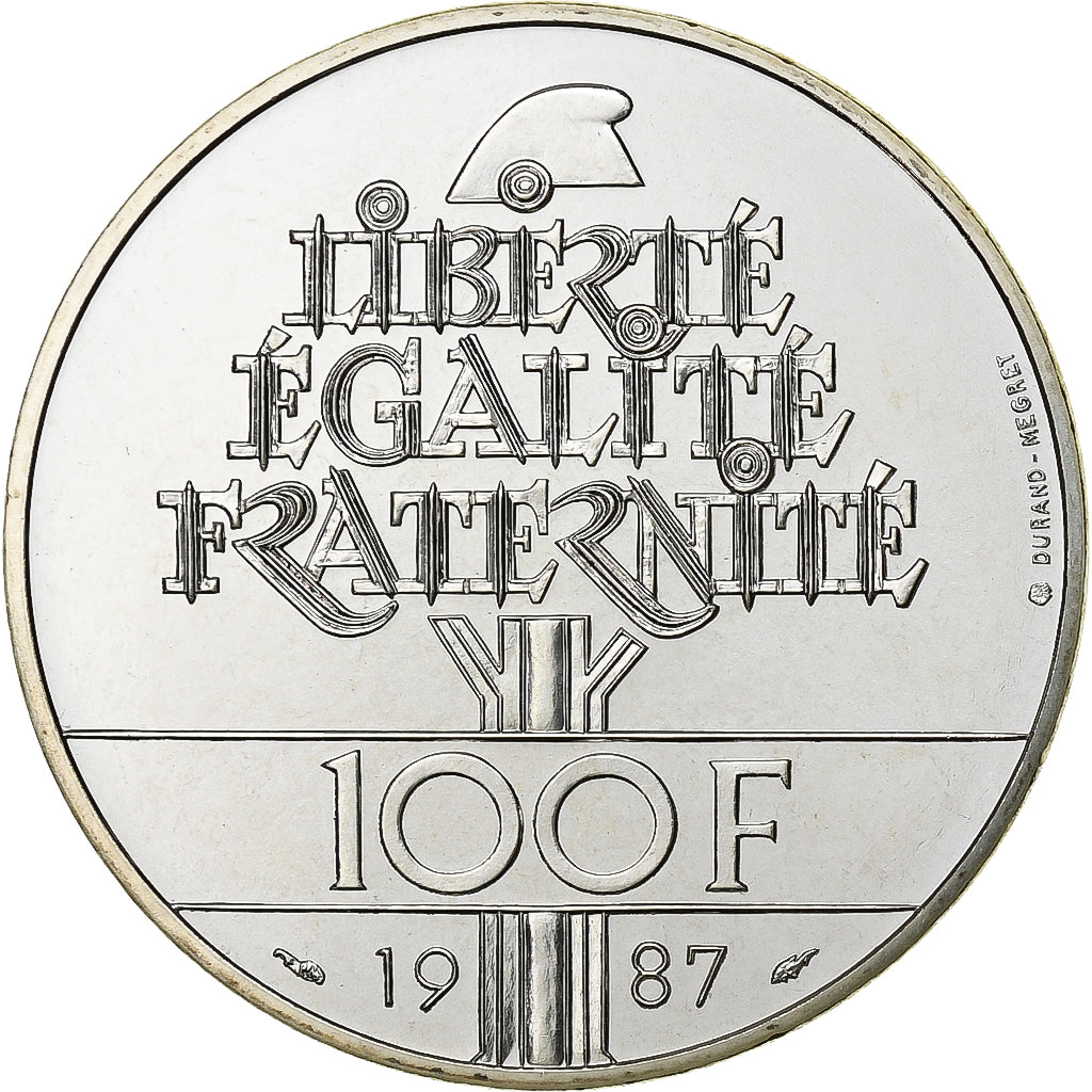 France, 100 Francs, Lafayette, 1987, FDC, Silver, MS(65-70), KM:962