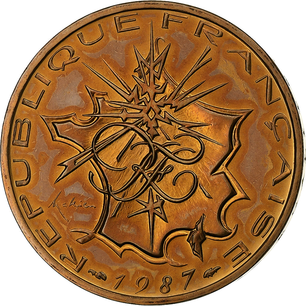 França, 10 Francs, Mathieu, 1987, FDC, Níquel-Latão, MS(65-70), KM:940