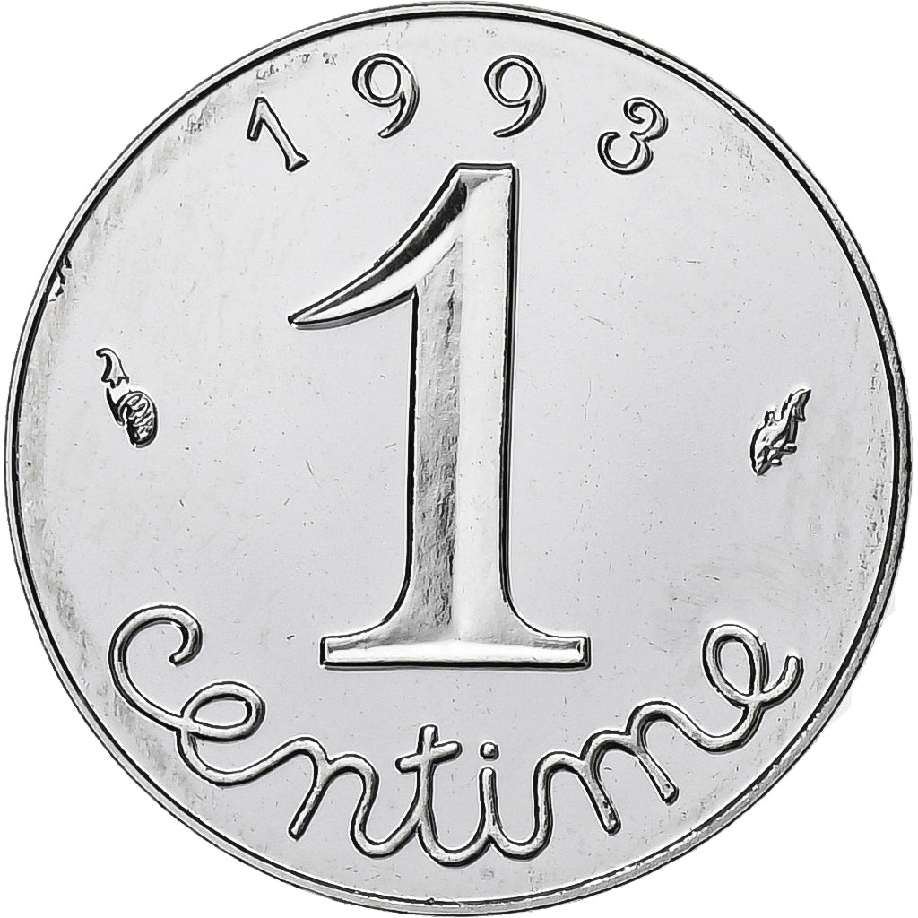 Francia, Centime, Épi, 1993, Paris, FS, Acciaio inossidabile, FDC, Gadoury:91b