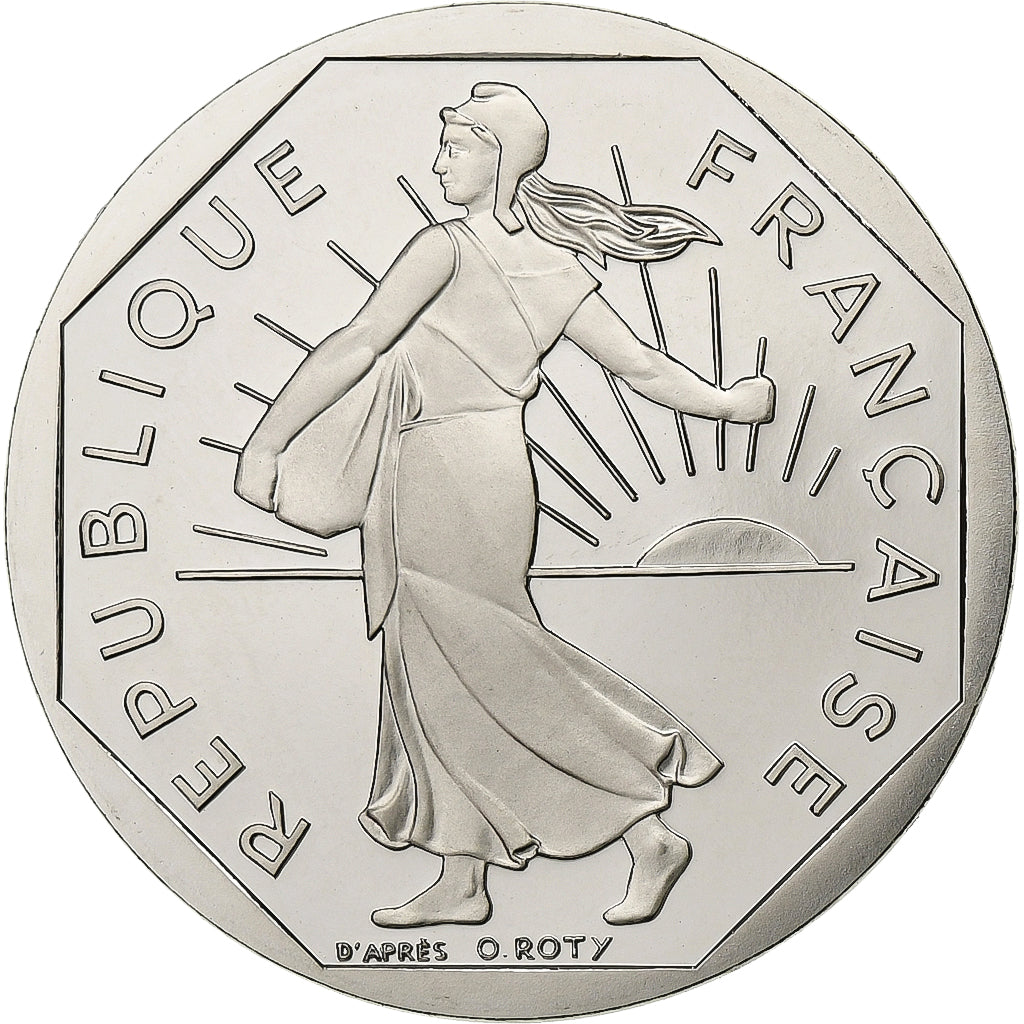 França, 2 Francs, Semeuse, 1993, Paris, Proof, Níquel, MS(65-70), KM:942.2