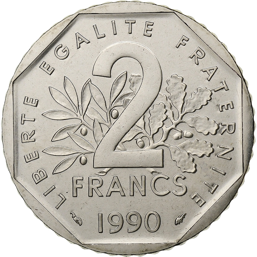 Francia, 2 Francs, Semeuse, 1990, Paris, Nichel, FDC, Gadoury:547, KM:942.1