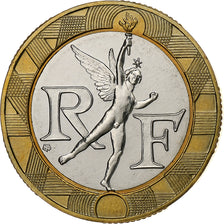 Francia, 10 Francs, Génie, 1990, Monnaie de Paris, série FDC, Bi-metallico
