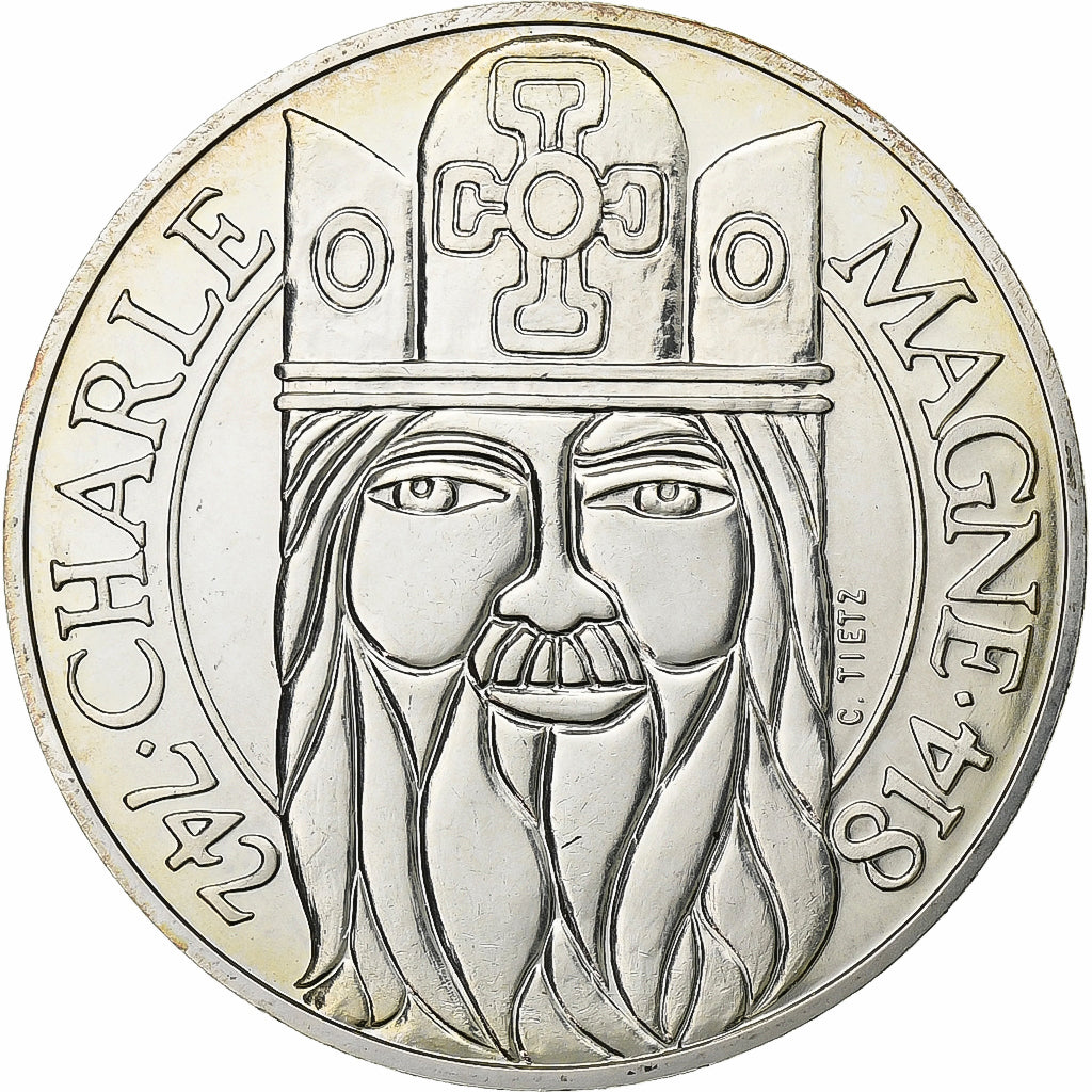 Frankrijk, 100 Francs, Charlemagne, 1990, Monnaie de Paris, série FDC, Zilver