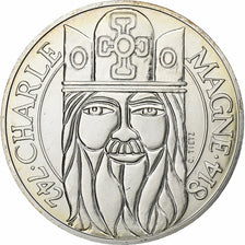 Frankrijk, 100 Francs, Charlemagne, 1990, Monnaie de Paris, série FDC, Zilver