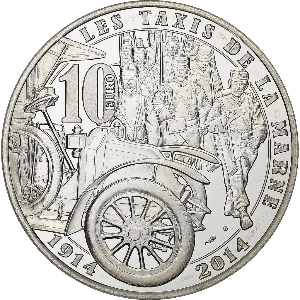 Frankreich, 10 Euro, Taxis de la Marne, 2014, Paris, Silber, STGL