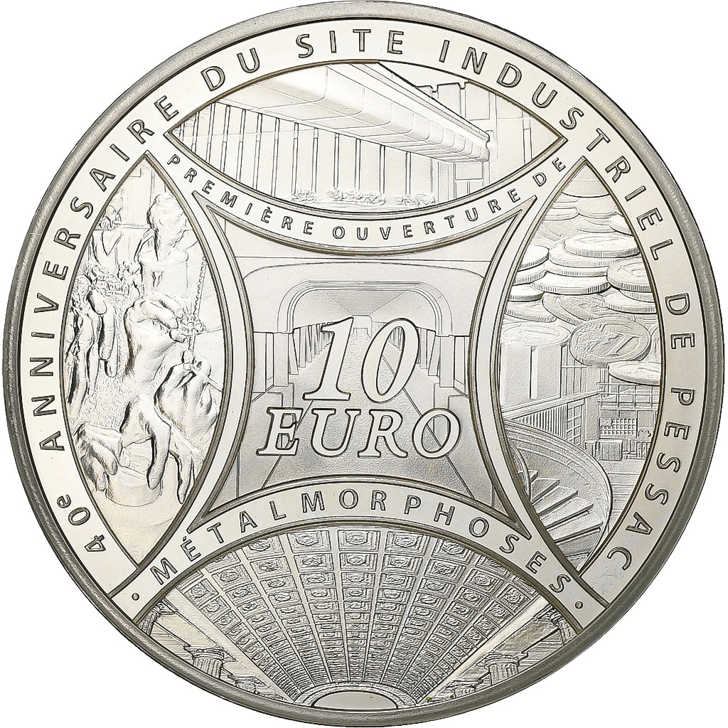 Francia, 10 Euro, Monnaie de Paris, 40 ans de Pessac & métalmorphoses, FS