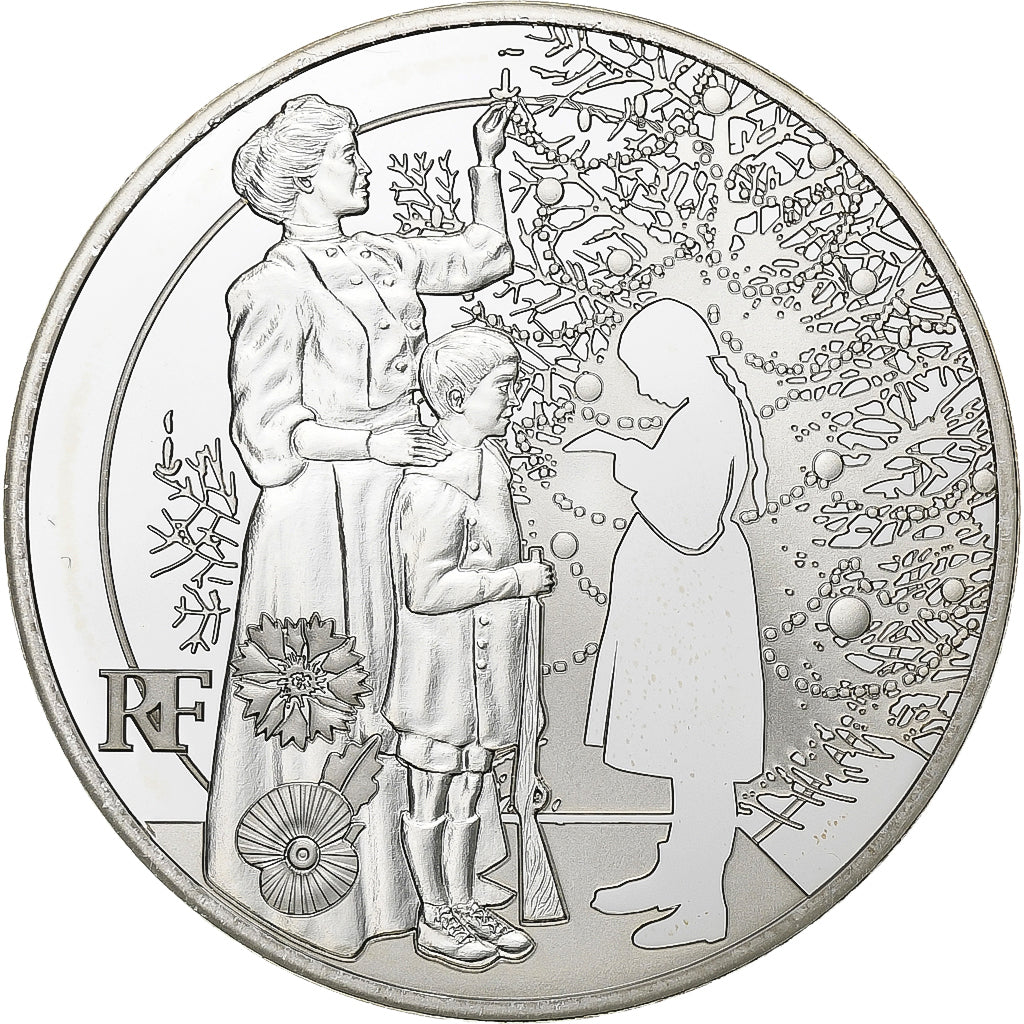 France, 10 Euro, Monnaie de Paris, Les Fraternisés de Noël, Proof, 2015