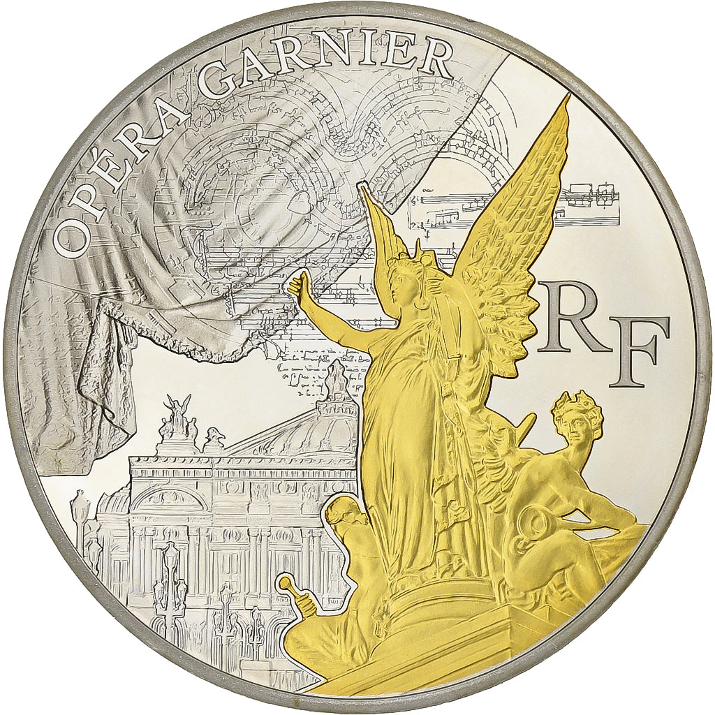 Francia, 10 Euro, Monnaie de Paris, Opéra Garnier, BE, 2016, Argento, FDC
