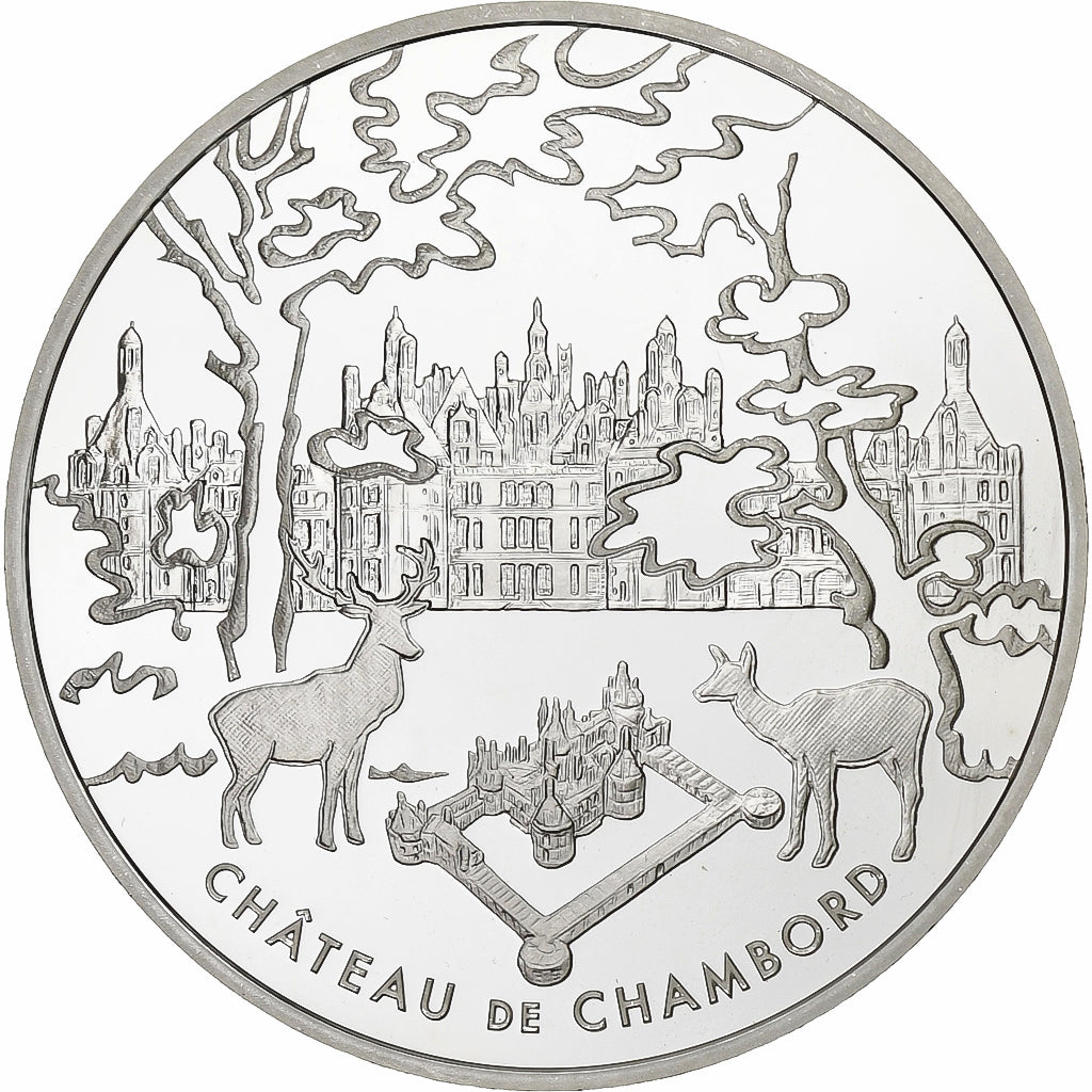 France, 1 1/2 Euro, Château de Chambord, BE, 2003, Monnaie de Paris, Silver