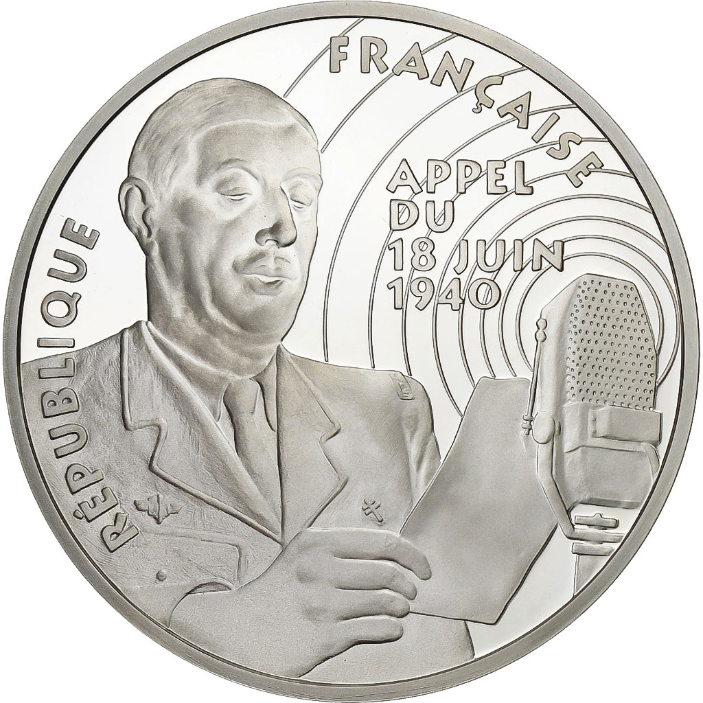 Francia, 100 Francs, Appel du 18 juin 1940, 1994, BE, Argento, FDC, Gadoury:C71