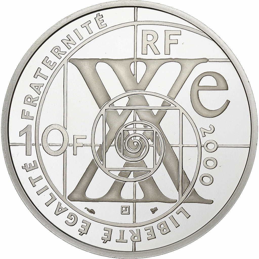 França, 10 Francs, La conquête de l''espace, 2000, Paris, BE, Prata, MS(63)