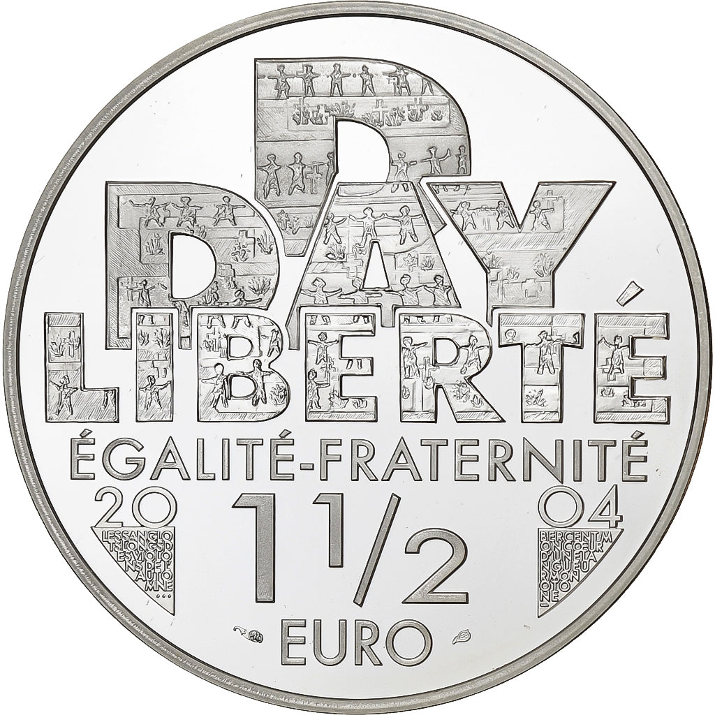 França, 1 1/2 Euro, BE, 2004, Prata, MS(65-70), Gadoury:EU103, KM:1369