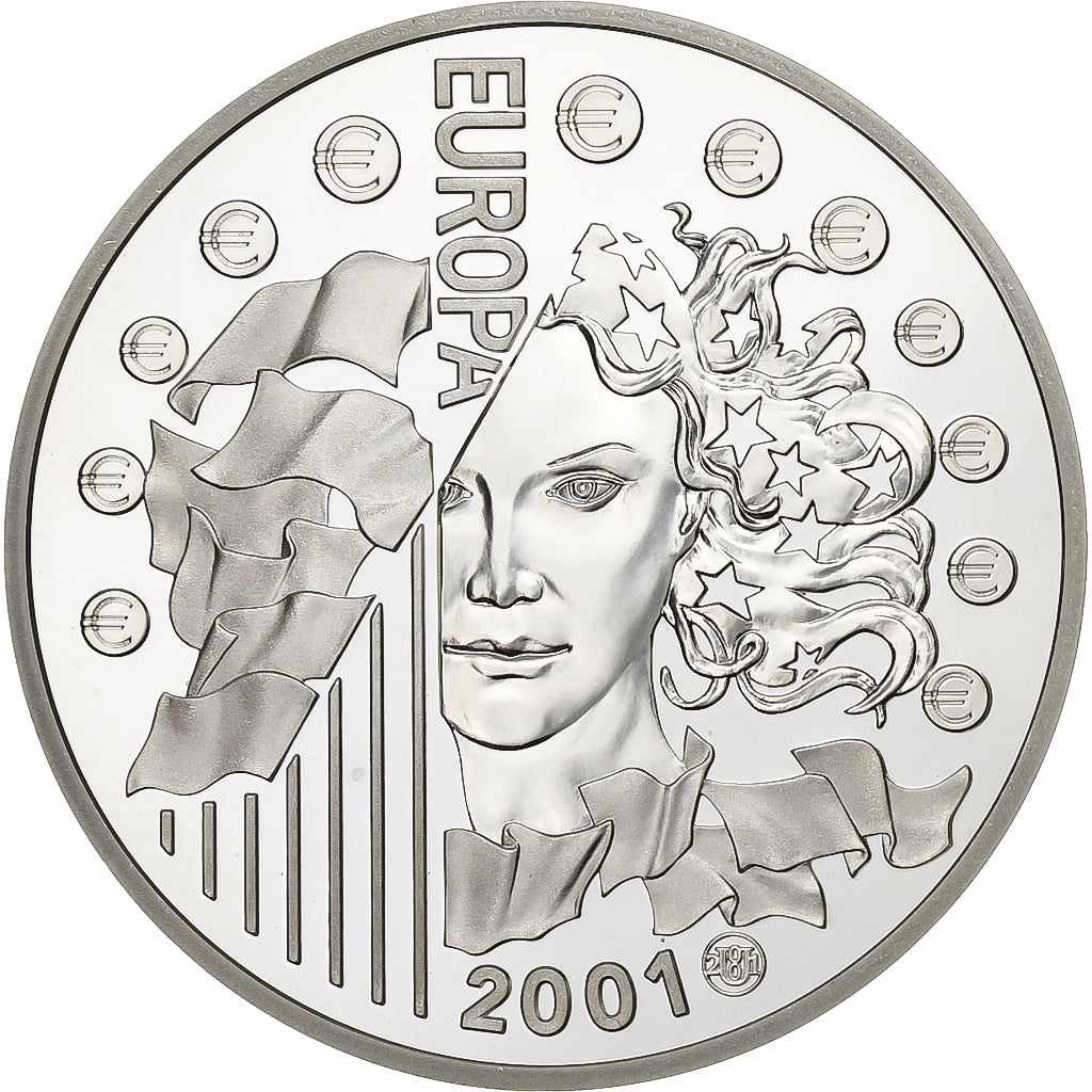 France, 6.55957 Francs, 2001, Proof, Silver, MS(65-70), KM:1265.2