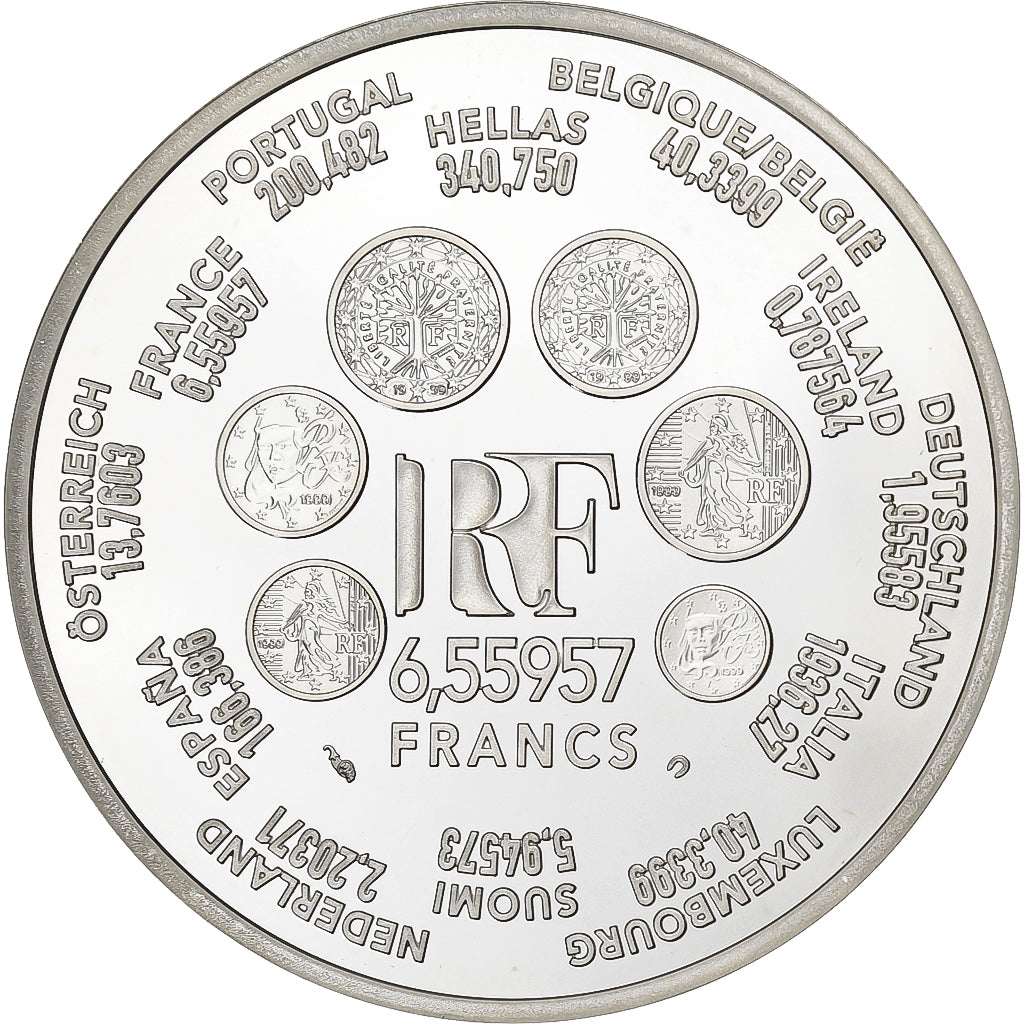 France, 6.55957 Francs, 2001, Proof, Silver, MS(65-70), KM:1265.2
