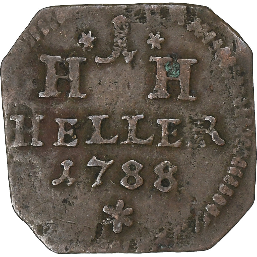 German States, SAXE-HILDBURGHAUSEN, Heller, 1788, Copper, VF(30-35)