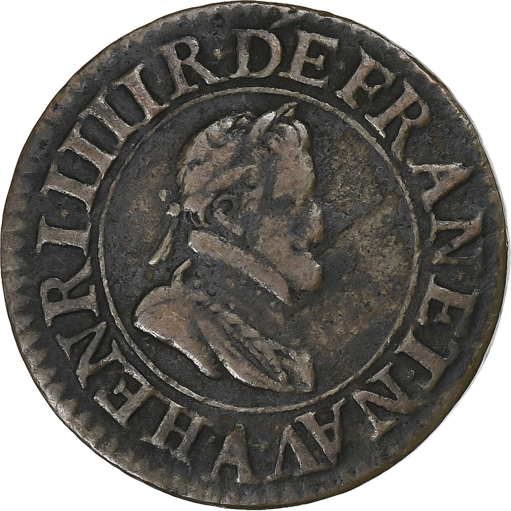 France, Double Tournois, 1604, Paris, Copper, VF(30-35), CGKL:222