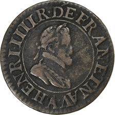 France, Double Tournois, 1604, Paris, Copper, VF(30-35), CGKL:222