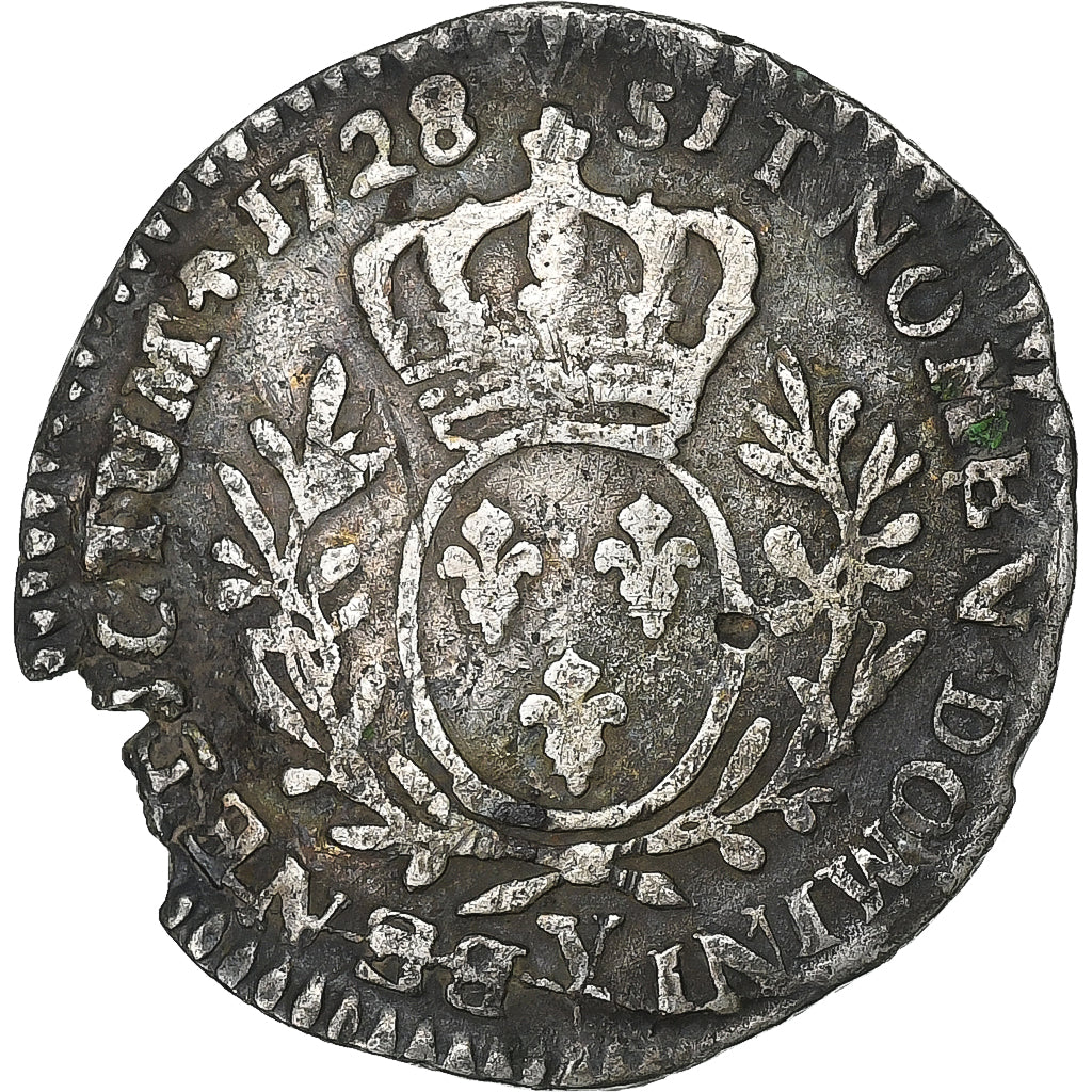 Frankreich, Louis XV, 1/10 Écu aux branches d'olivier, 1728, Troyes, Silber