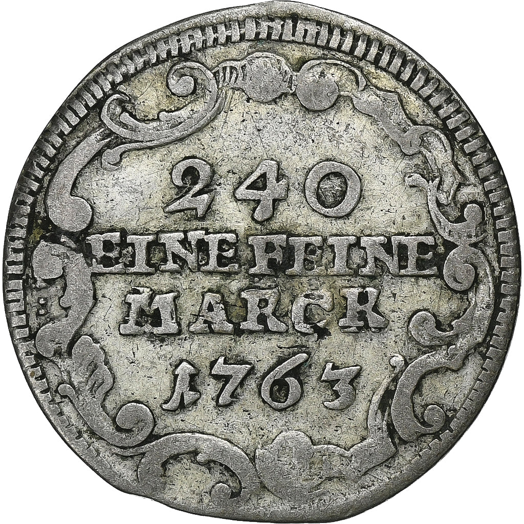 Landy niemieckie, FULDA, Heinrich VIII, 5 Kreuzer, 1763, Bilon, VF(30-35)