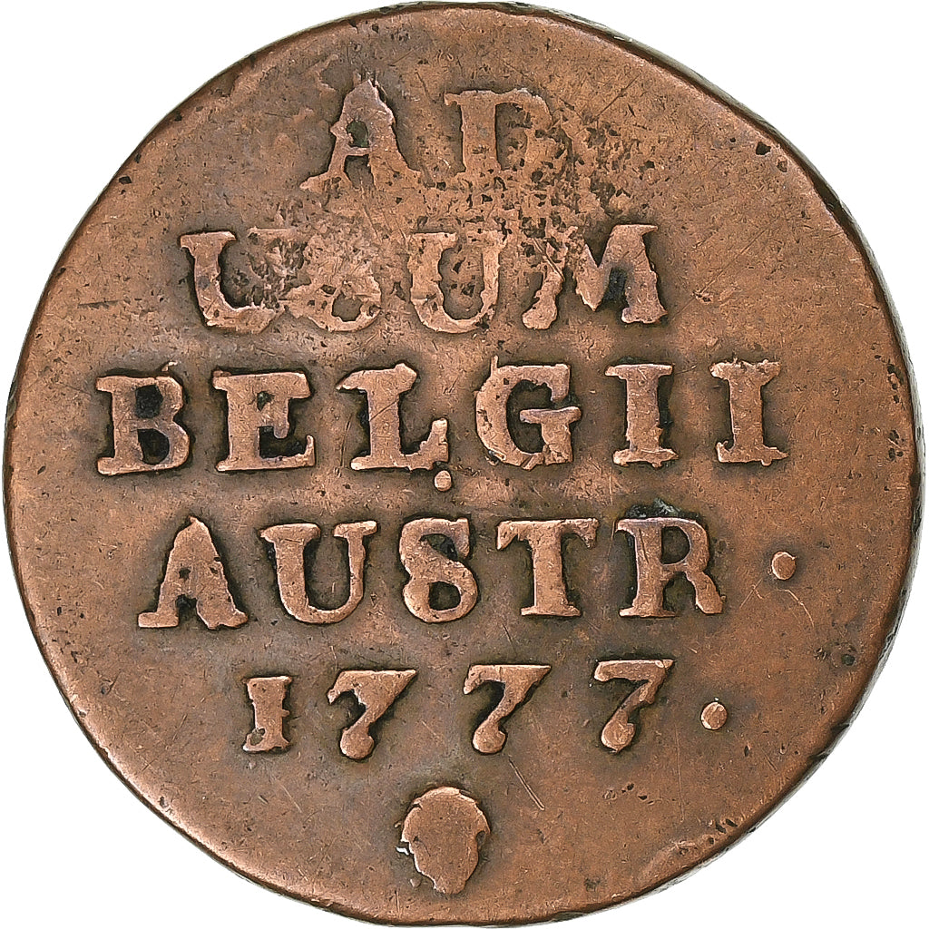 Austrian Netherlands, Maria Theresa, Liard, Oord, 1777, Brussels, Copper