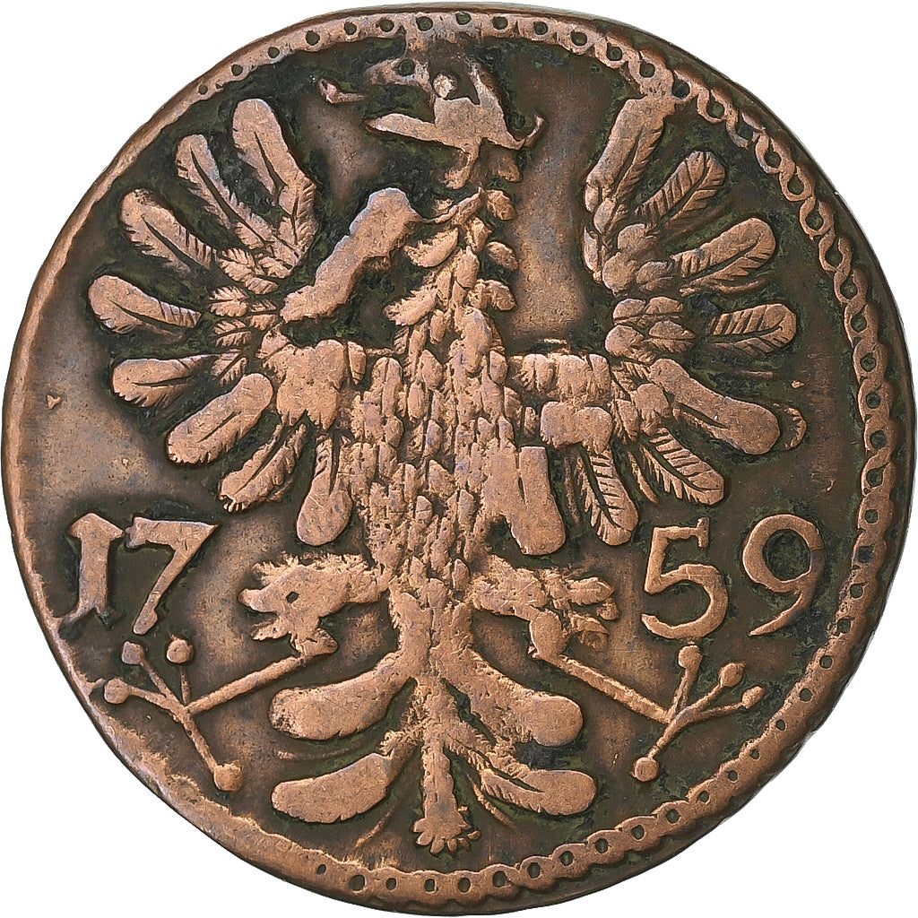 German States, AACHEN, 12 Heller, 1759, Copper, EF(40-45), KM:51