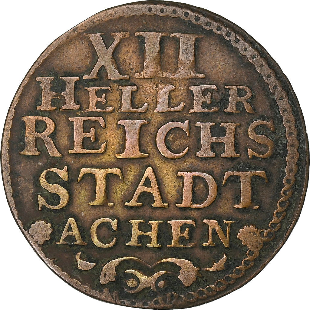 German States, AACHEN, 12 Heller, 1759, Copper, EF(40-45), KM:51