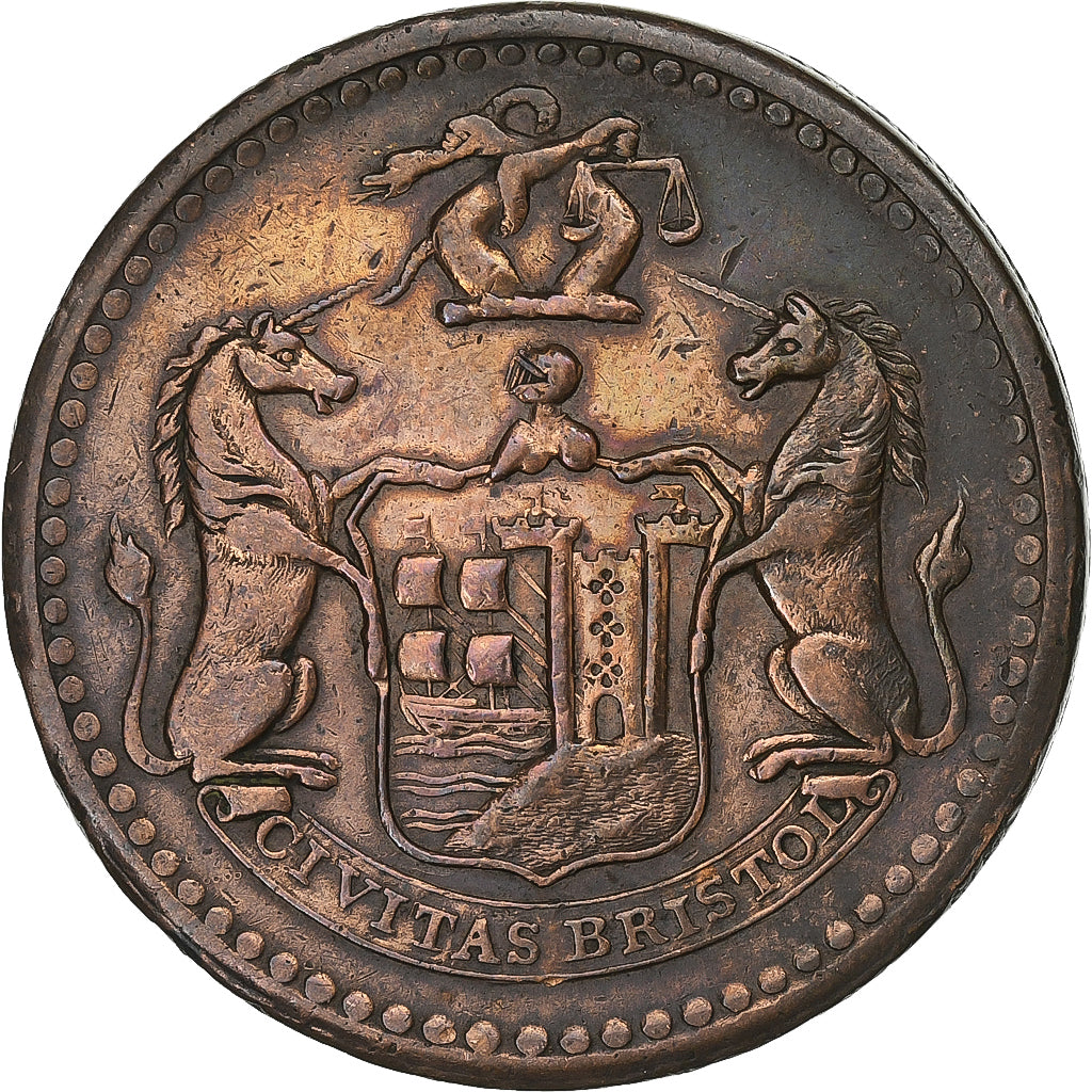 Great Britain, Penny Token, Civitas Bristol, 1811, Copper, EF(40-45)