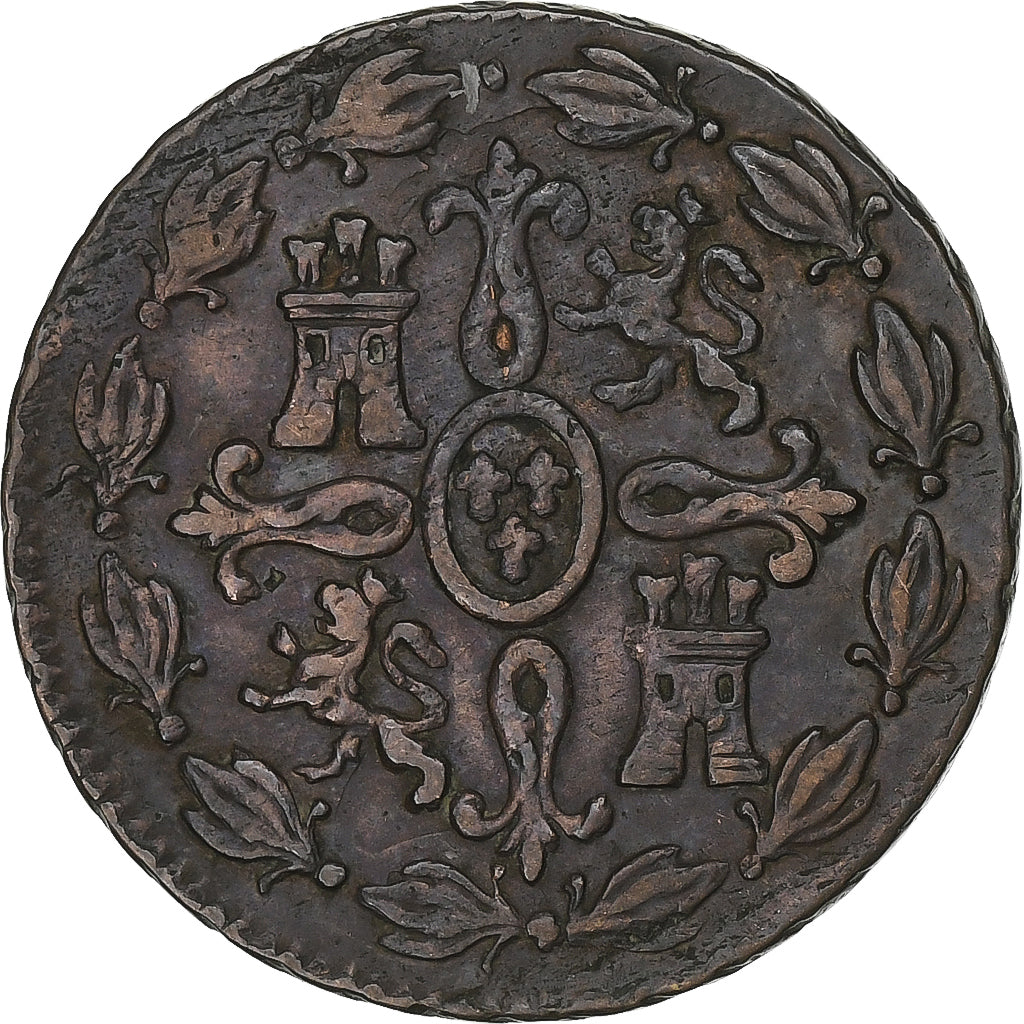 Spagna, Ferdinand VII, 4 maravedis, 1833, Segovia, Rame, MB+, KM:489.2