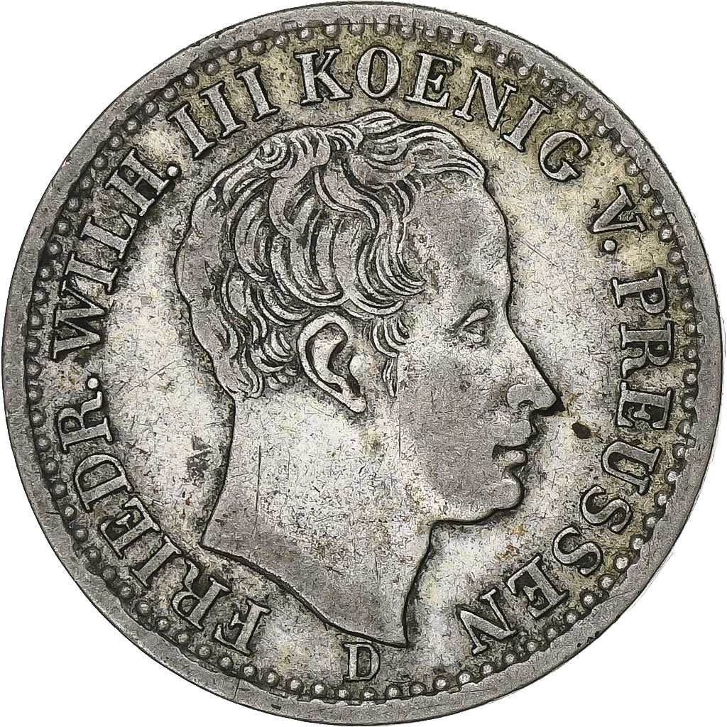 German States, PRUSSIA, Friedrich Wilhelm III, 1/6 Thaler, 1826, Düsseldorf